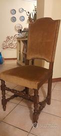 sedie legno velluto