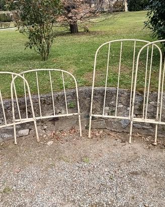 coppia di testate e pedane letti in ferro