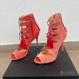 Sandali in camoscio corallo elisabetta franchi