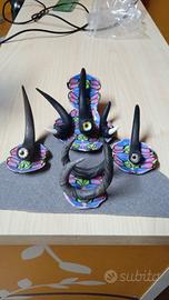 dilatatori orecchie fatti a mano con espositore 