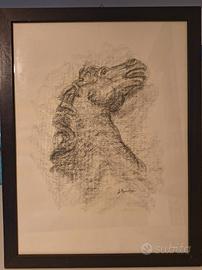 Disegno a carboncino e matita su carta pesante