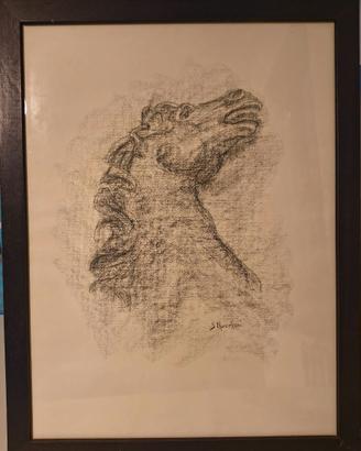 Disegno a carboncino e matita su carta pesante