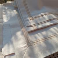 Lenzuolo Antico Lino Ricamo a Mano