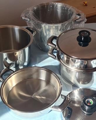 batteria di pentole in inox 18/10