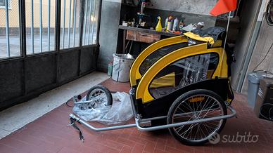 carrello porta bimbi per bici e jogging