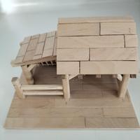 capanna presepe artigianale in legno 