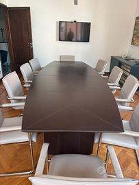 TAVOLO RIUNIONI DIREZIONALE 320 CM CON 10 POLTRONC