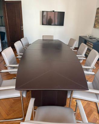 TAVOLO RIUNIONI DIREZIONALE 320 CM CON 10 POLTRONC