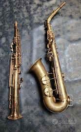 sax Soprano e Contralto vintage da riparare