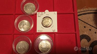 Lotto monete argento con 500 lire Caravelle