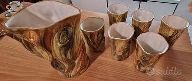 Set di 6 bicchieri con brocca firmati