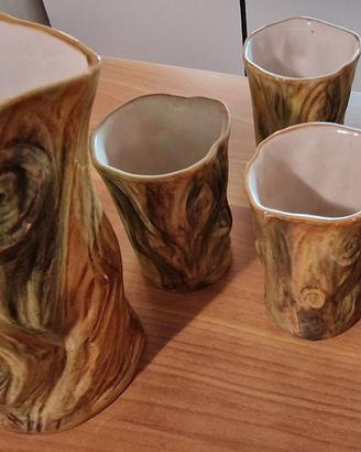 Set di 6 bicchieri con brocca firmati