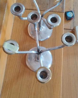  2 candelabri simil Argento 