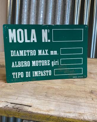 Targa placca da officina vintage in ferro vernicia