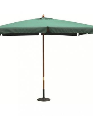 Ombrellone da Giardino 3x4 m Verde Palo in Legno