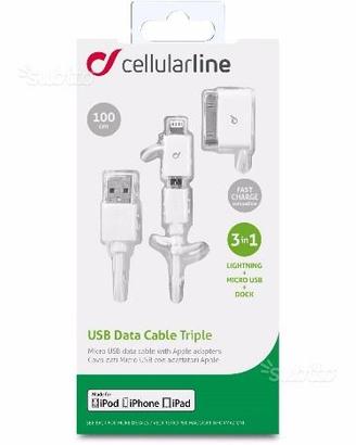 Cavo dati micro usb adattatori apple cellularline