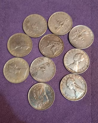 10 monete 500 lire argento 