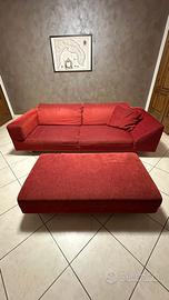 Divano ARKETIPO Rosso 3 Posti + Pouf Isola