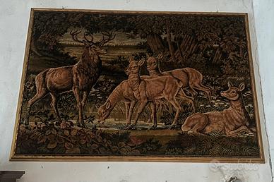 Arazzo Gobelin vintage con cervi