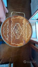 Carrello intarsiato porta vivande anni 60