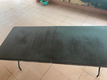 Tavolo Pieghevole Effetto Rattan 180cm 🌟🪑