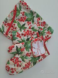 set grembiule, strofinaccio e guanti da forno 