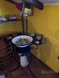 Bilancia antica con piatti + lavabo in ceramica