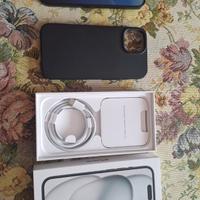 Iphone 15 128Gb + cover + glass (installato)