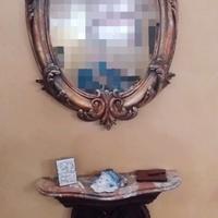Consolle e Specchio in legno intarsiato