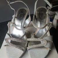 sandali argentati con strass n 39