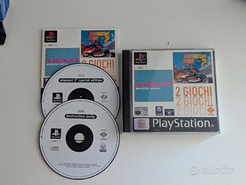 Ps1 double pack wipeout 3 destruction derby 2