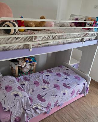 Letto a castello scorrevole  180x258x90/125 HxLxl