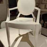 4 sedie Kartell Louis Ghost bianche grandi