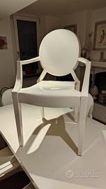 4 sedie Kartell Louis Ghost bianche grandi