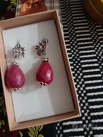 orecchini artigianali con gancio in argento 