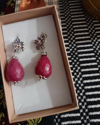 orecchini artigianali con gancio in argento 