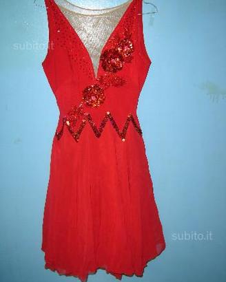 Abito bordeaux pattinaggio-danza