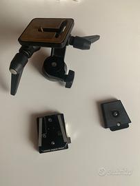Testa Manfrotto 115 tre vie con piastra attacco ra