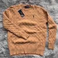 Maglione Ralph Lauren a trecce cammello - Taglia L
