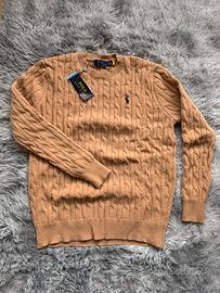 Maglione Ralph Lauren a trecce cammello - Taglia L