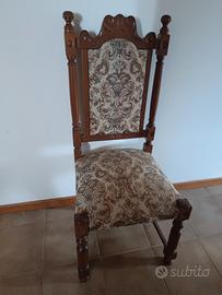 Set 6 sedie in legno con schienale alto