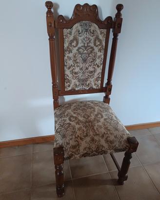 Set 6 sedie in legno con schienale alto