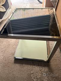 Tavolinetto vetro e acciaio