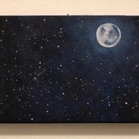 Dipinto cielo stellato con acrilici