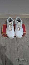  scarpe vans old skool bianche in pelle, numero 39