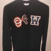 Felpa Off White girocollo nera taglia XL.