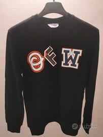 Felpa Off White girocollo nera taglia XL.