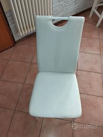 Set 6 sedie simil pelle ecopelle bianco