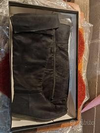 Stivali camoscio nero donna n. 40 senza tacco