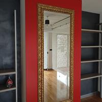 Specchio grande 2,5 m x 83 cm con cornice dorata l